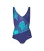 Womens/ladies Printed Wrap Front One Piece Swimsuit Blue Zoggs-2