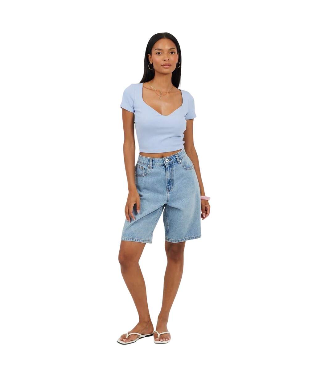 Haut Court Femme Bleu Glacier Brave Soul-4