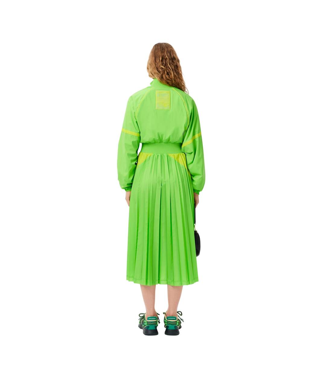 Womens/ladies Colour Block Sweatshirt Dress Green Lacoste-3