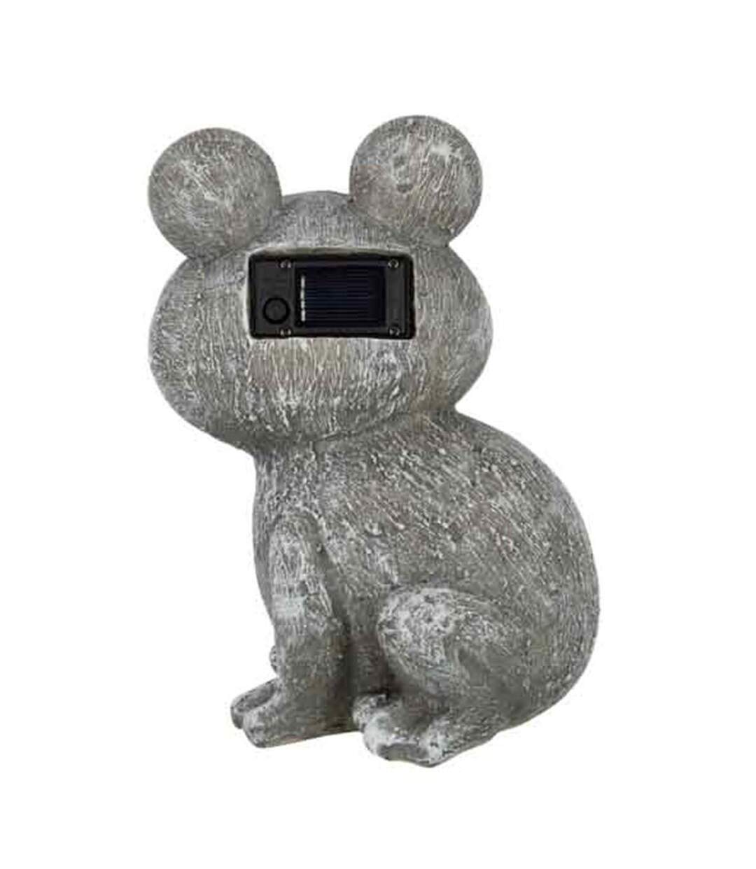 Statuette Déco Grenouille Solaire 22cm Gris-2