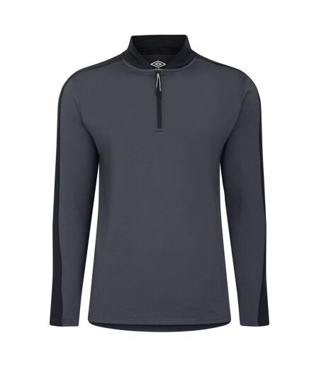 Mens Colour Block Ribbed Regular Sweatshirt Black Umbro