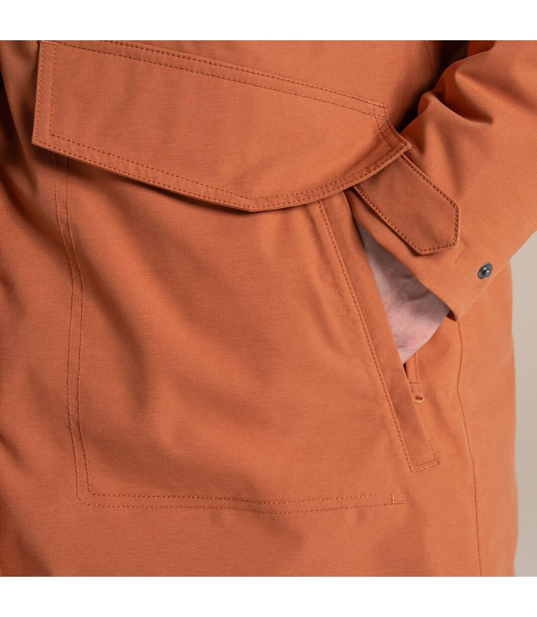 Veste Imperméable À Capuche Avec Bord Duveteux Amovible Sofia Femme Orange Clair Craghoppers-4