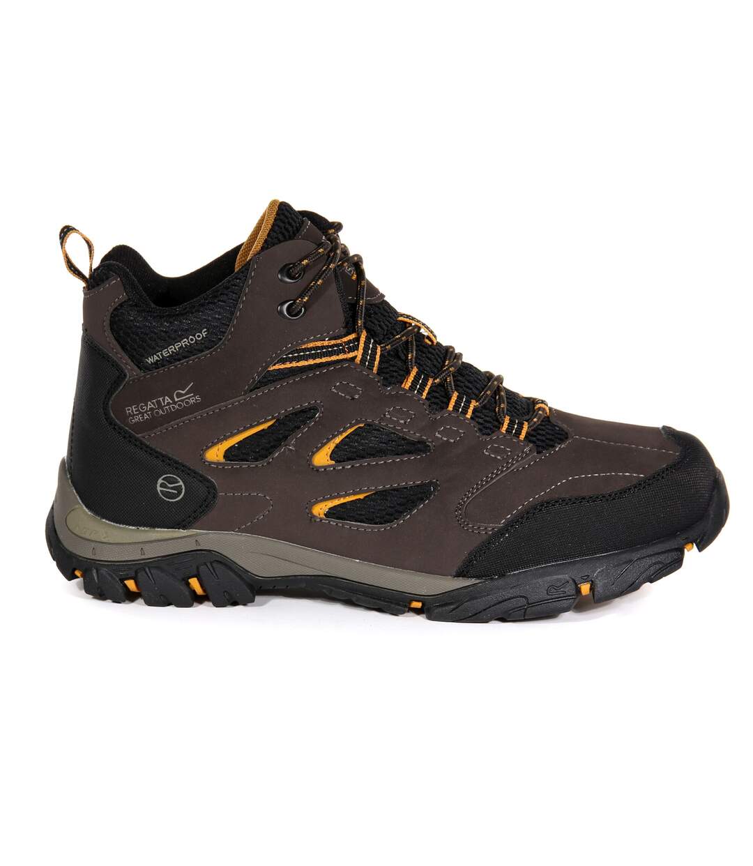 Regatta Mens Holcombe IEP Mid Hiking Boots (Peat/Inca Gold) - UTRG3660-2