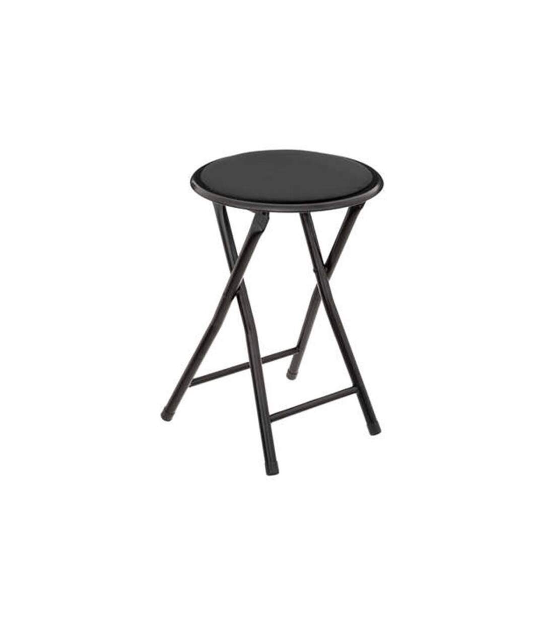 Tabouret Pliant en Velours Cyda 45cm Noir-1