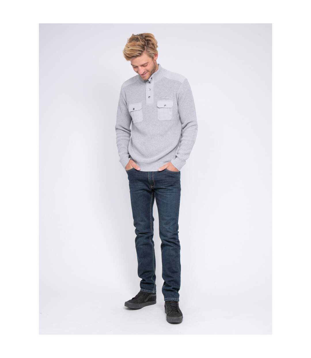 Pull col montant boutonné LOGANI-4