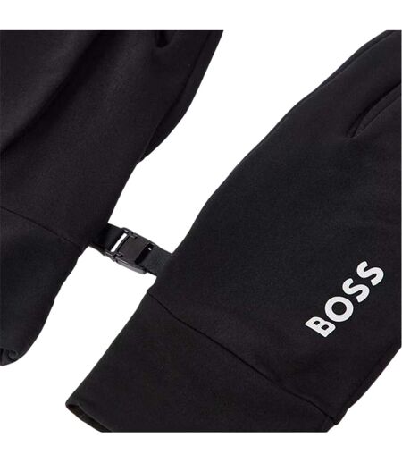 Mens Fleece Fitted Running Gloves Black Boss