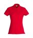 Womens/ladies Plain Polo Shirt Red Clique-1