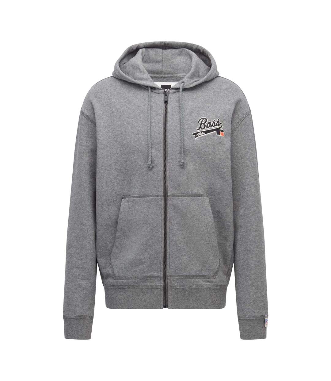 Womens/ladies Sanyo Full Zip Hoodie Grey Boss X Russel-1