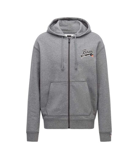Womens/ladies Sanyo Full Zip Hoodie Grey Boss X Russel