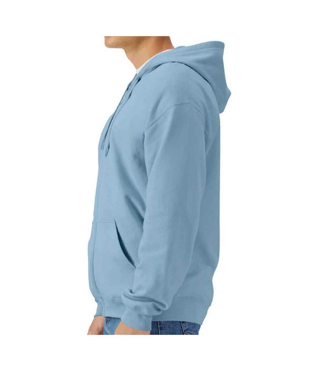 Veste à capuche homme bleu de gris Gildan-3