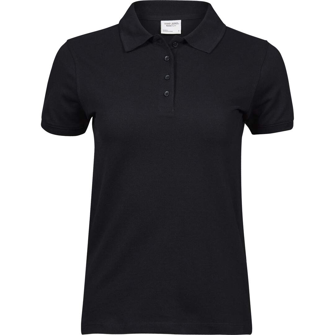 Polo femme noir Tee Jays-1