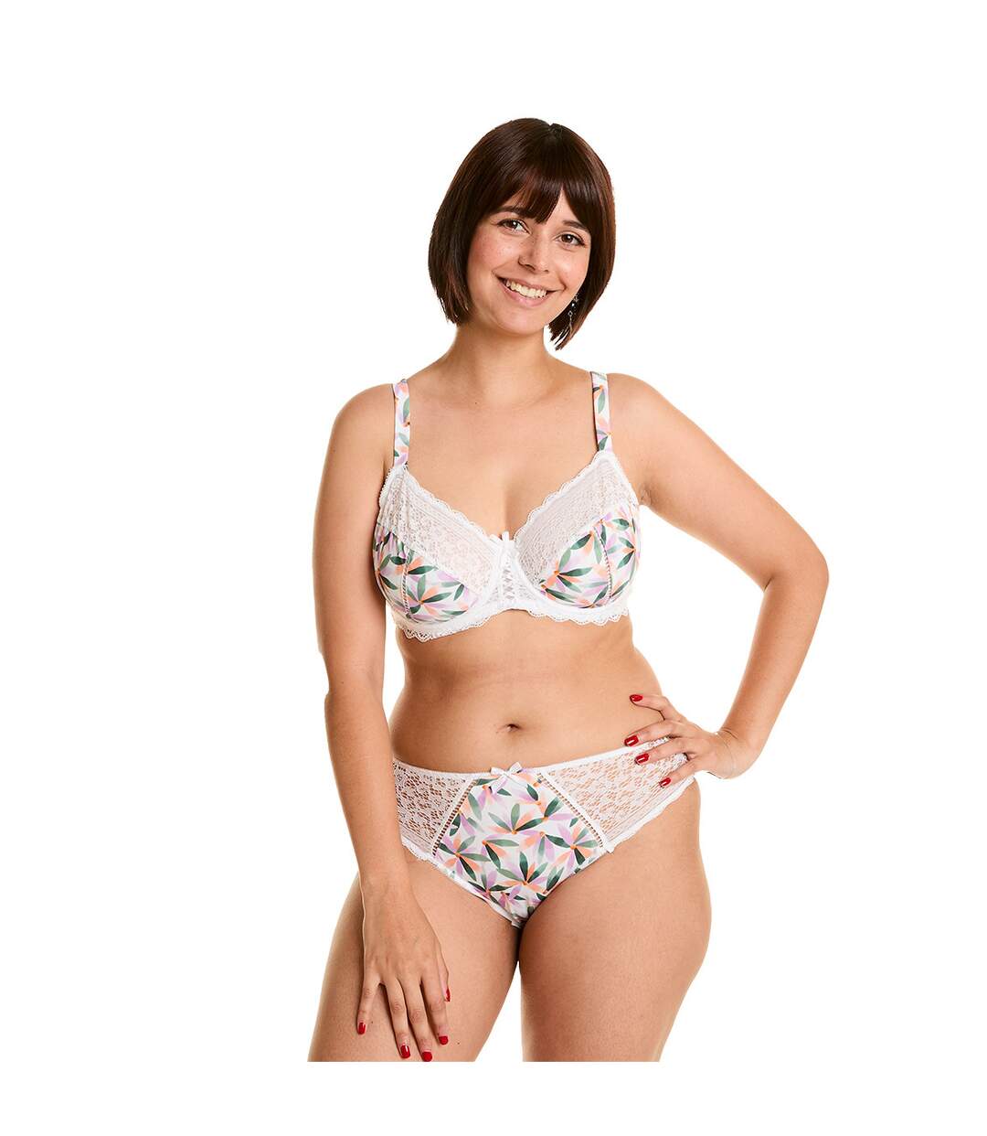 Soutien-gorge à armatures grand maintien blanc imprimé Ella-3
