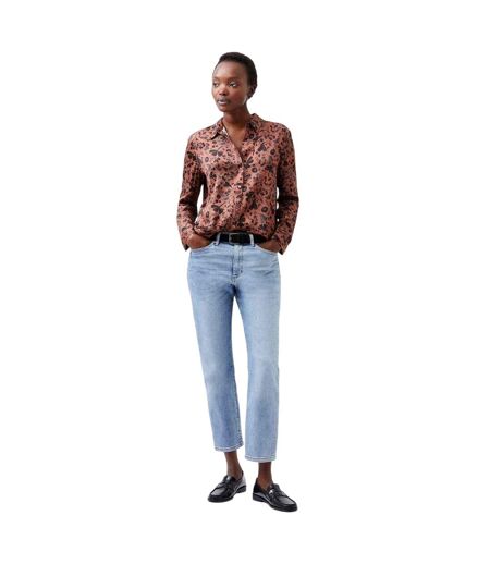 Blouse Manches Longues Motif/style Floral Femme Marron Rouge French Connection