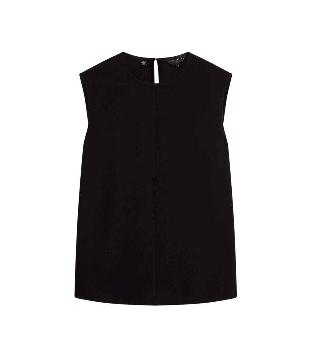 Womens/ladies Plain Sleeveless Shirt Black Ted Baker-2