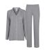 Womens/ladies Modal Button-down Long Pyjama Set Grey Chelsea Peers-1