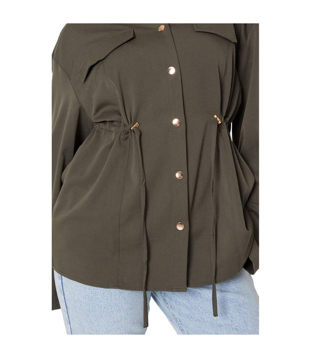 Veste chemise femme vert kaki Dorothy Perkins-3