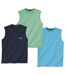 3er-Pack ärmellose T-Shirts Sport Line