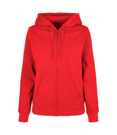 Womens/ladies basic full zip hoodie city red Build Your Brand