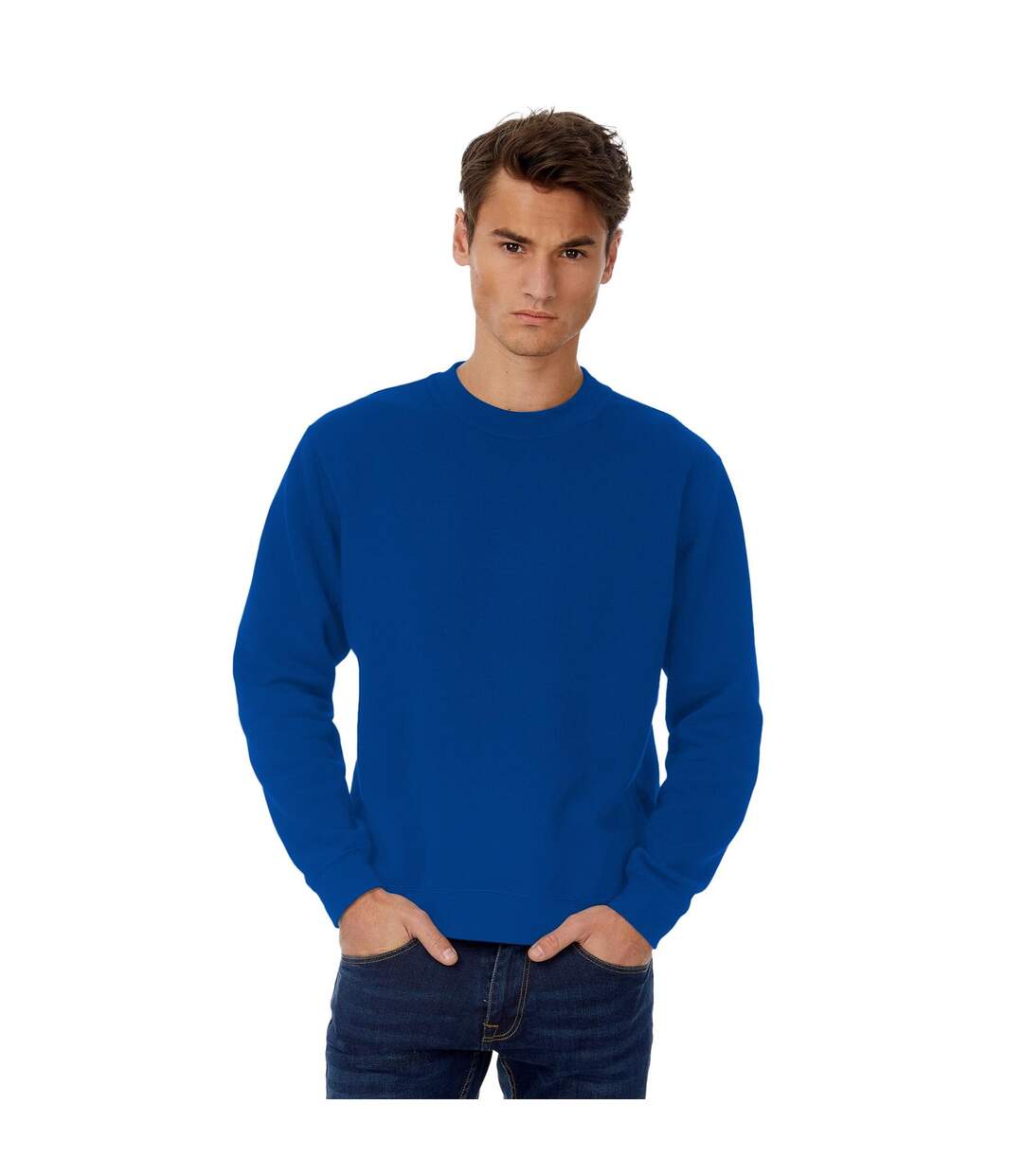Sweatshirt À Manches Longues Pour Hommes Bleu Roi B&C-1