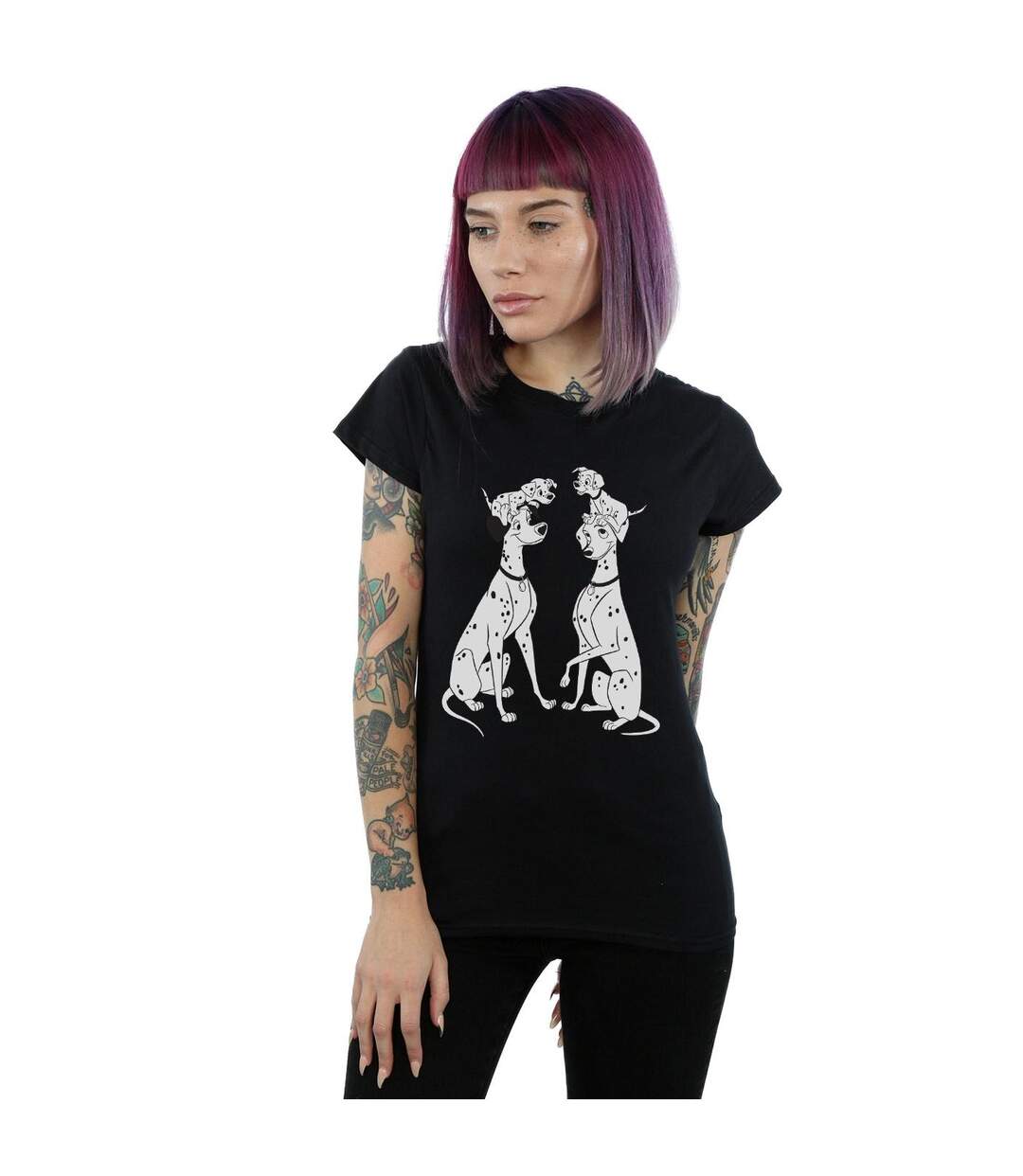 Disney - T-shirt DALMATIANS FAMILY - Femme (Noir) - UTBI14745-2