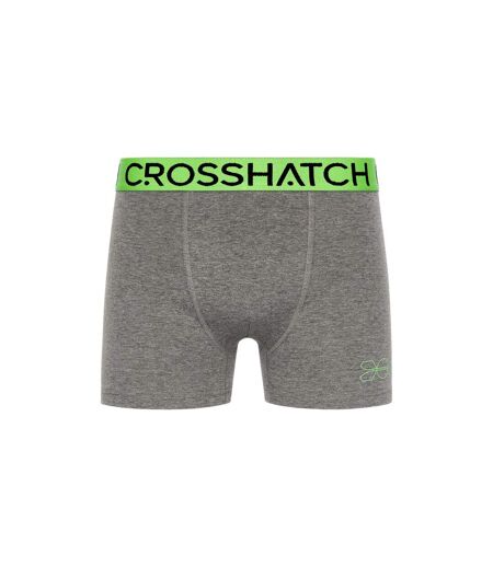 Pack of 3  Mens grimsby boxer shorts  green/gray/black Crosshatch