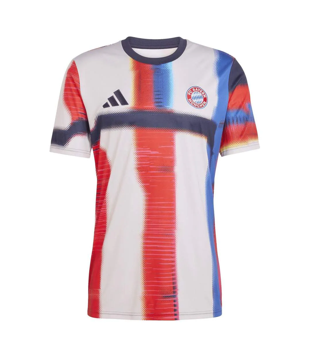 T-shirt Manches Courtes Motif/style Fc Bayern Munich Homme Bleu Marine Foncé Blanc Adidas-2