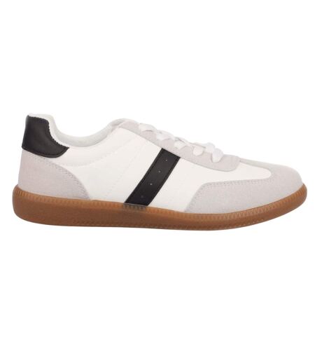 Baskets Style Panneau Contrasté Femme Blanc Where´s That From