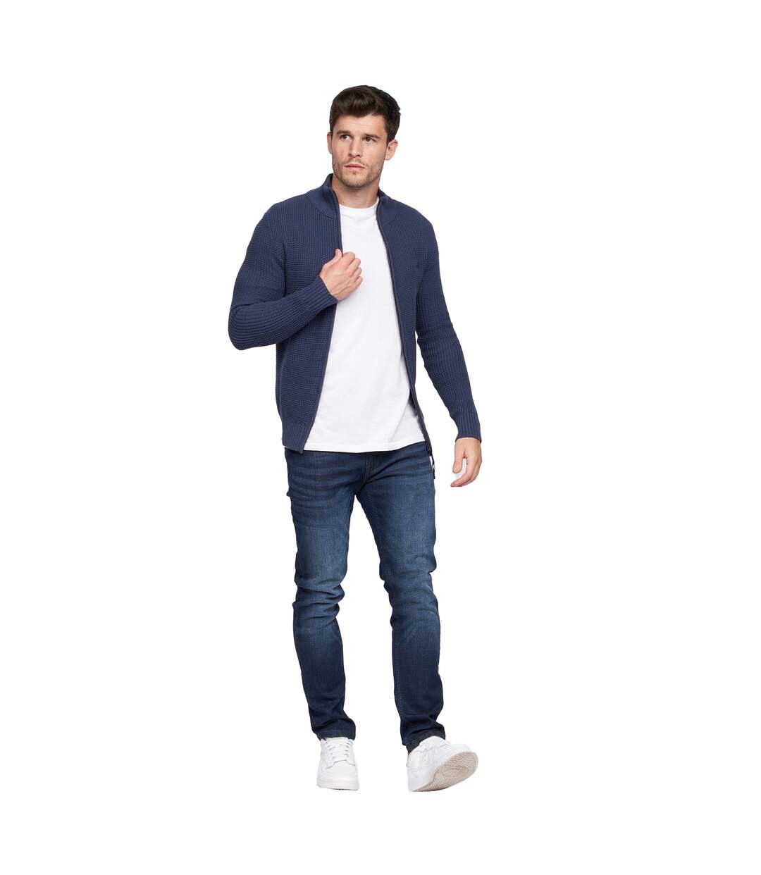Mens Gardfire Knitted Jumper Navy Duck And Cover-1