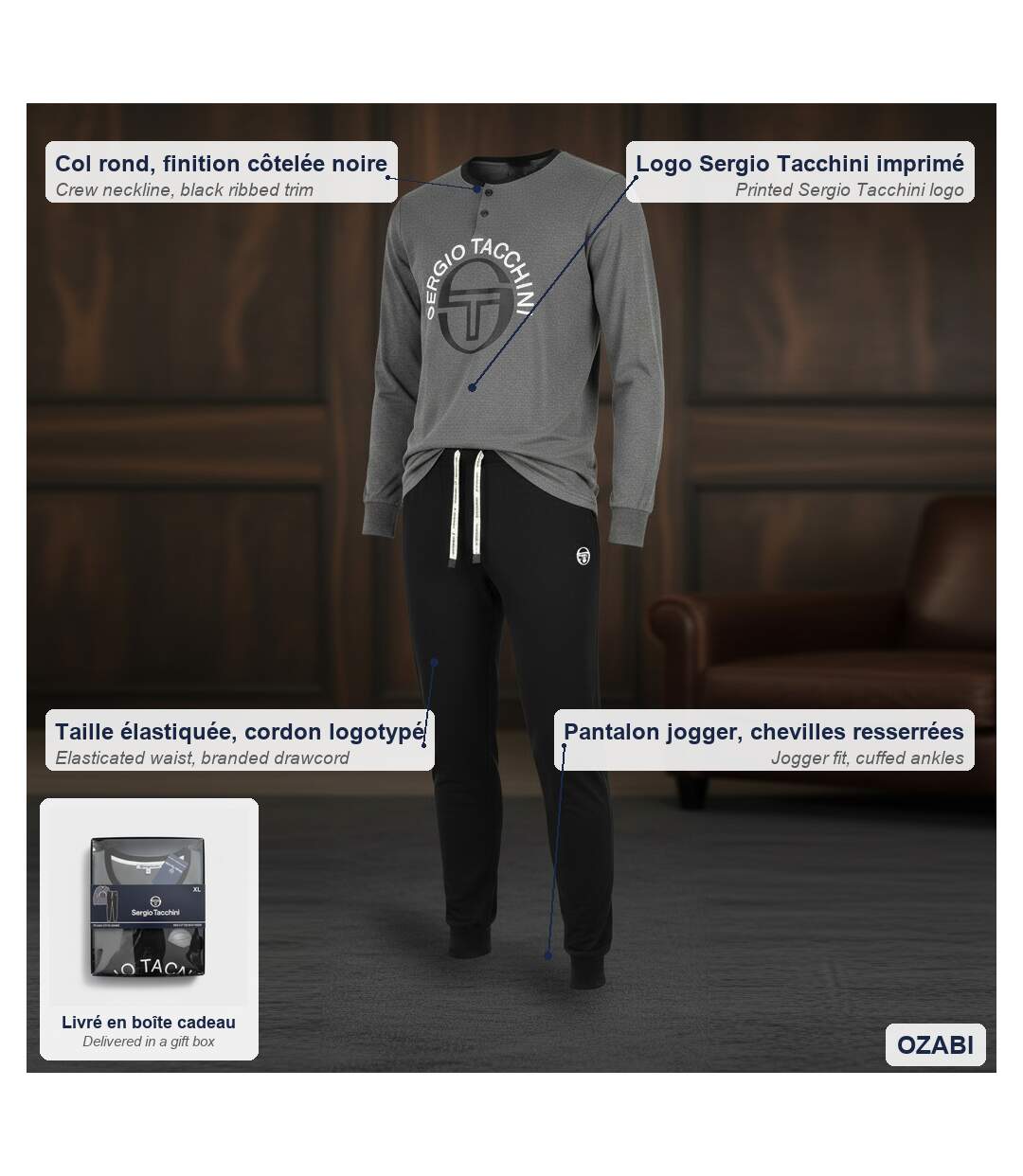 Pyjama Homme Long Sergio Tacchini-5