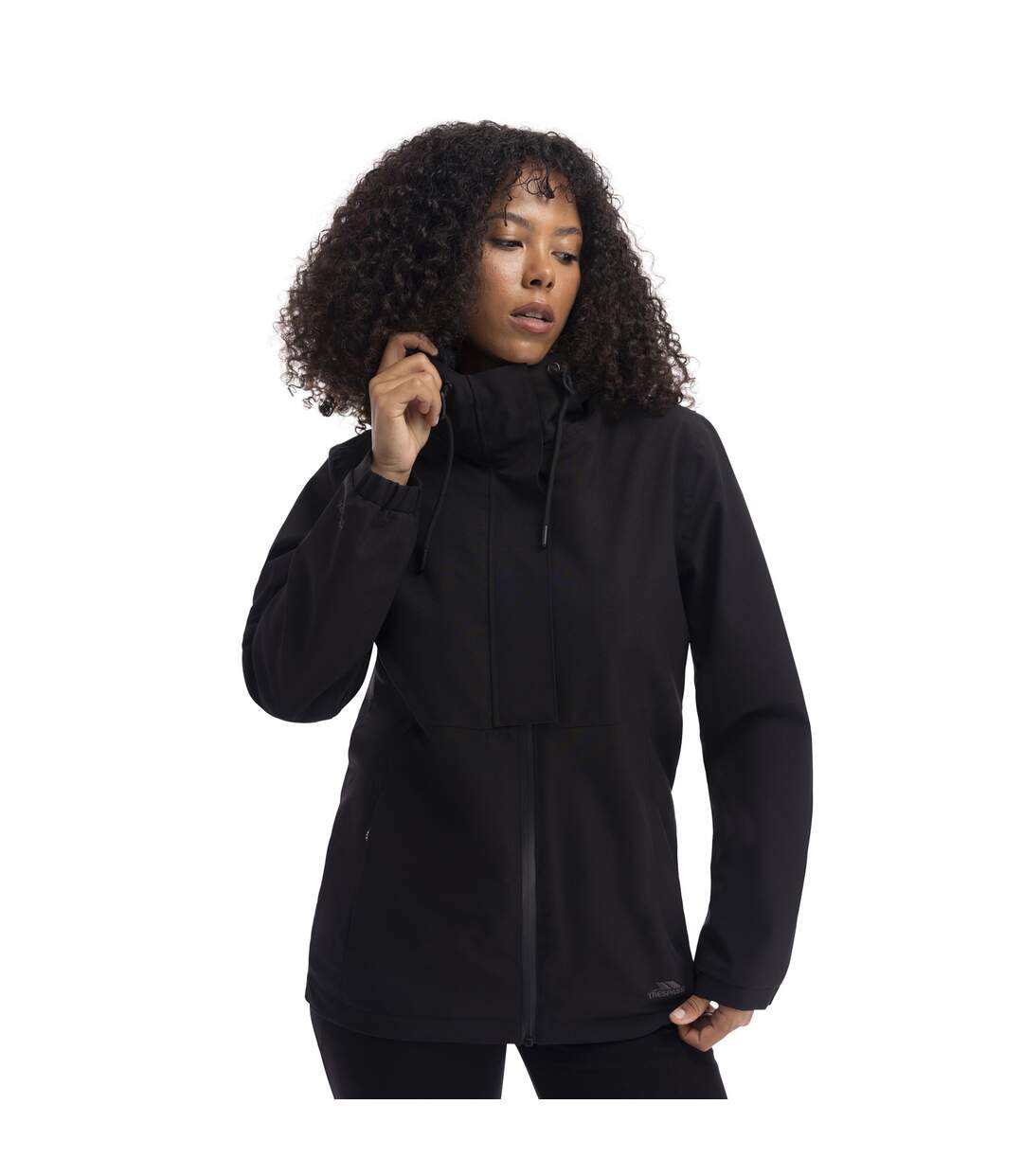 Veste Imperméable Unie À Capuche Jodie Femme Noir Trespass-4