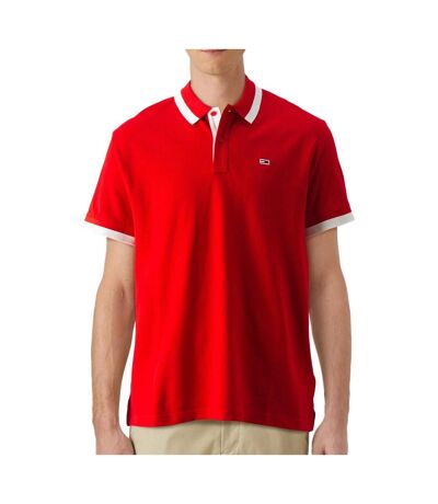 Polo rouge homme tommy hilfiger solid - l