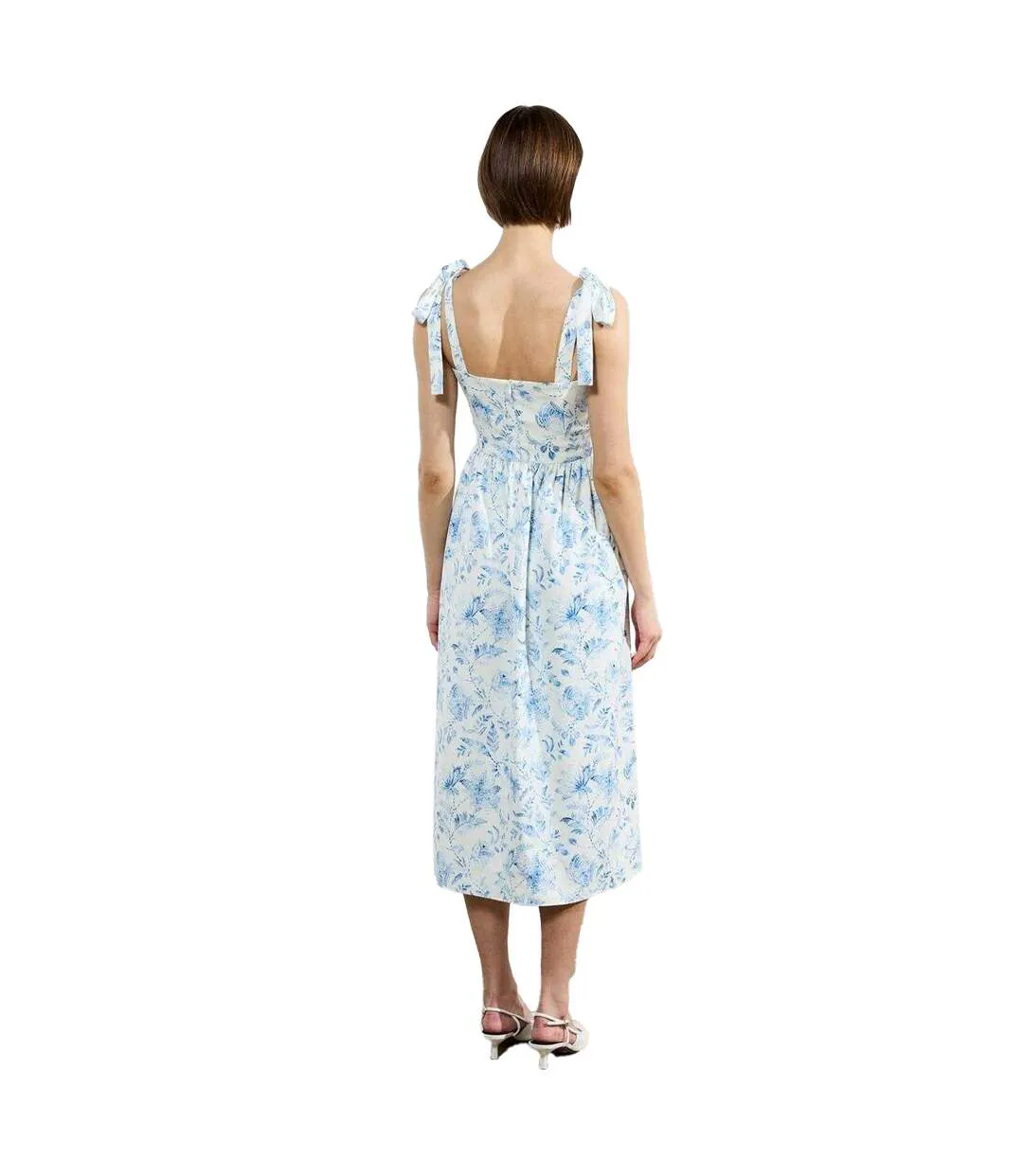 Robe Mi-longue Sans Manches Serenity Femme Crème Bleu French Connection-3