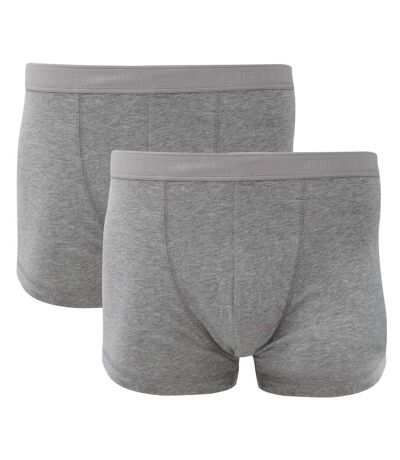 Fruit Of The Loom Mens Classic Shorty Cotton Rich Boxer Shorts (Pack Of 2) (Light Grey Marl) - UTRW3155