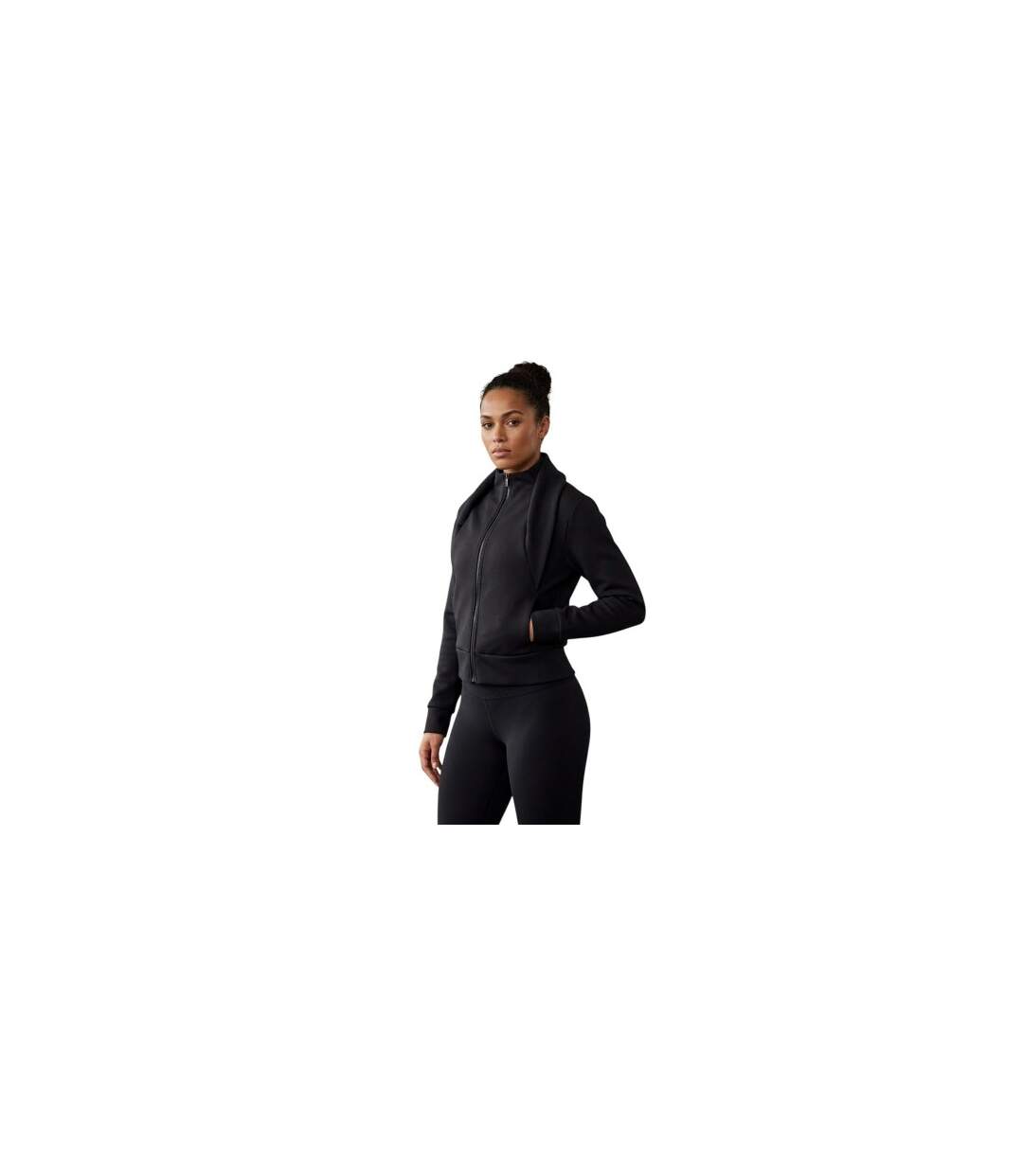 Womens/ladies Yoga Performance Jacket Black Puma-1