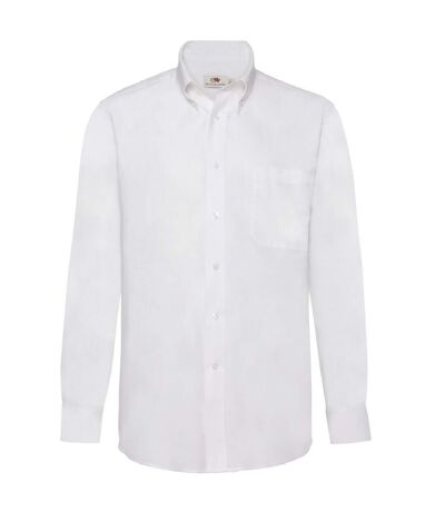 Fruit Of The Loom Mens Long Sleeve Oxford Shirt (White) - UTBC403