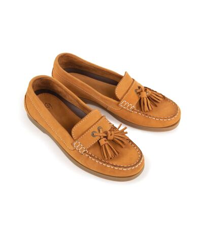 Moretta Womens/Ladies Alita Leather Loafers (Tan) - UTER828