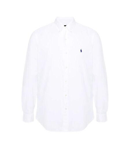 Mens Embroidered Logo Oxford Shirt White Ralph Lauren
