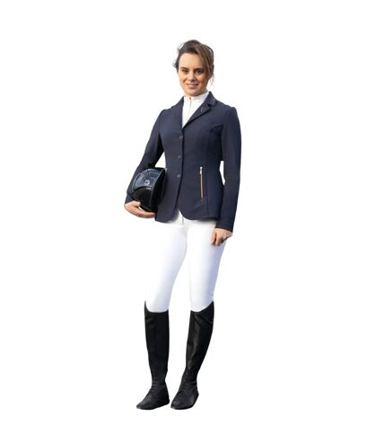 Womens/ladies roka royal diamante show jumping jacket navy/rose gold HyFASHION