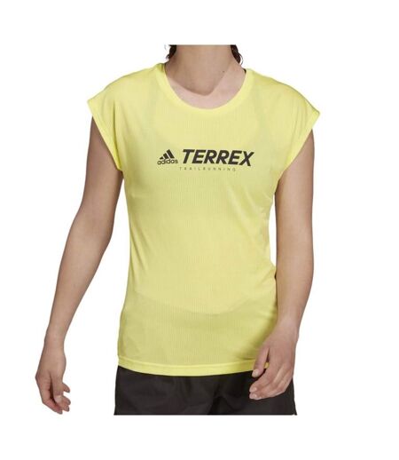 Maillot de sport Jaune Femme Adidas Trail Logo - L