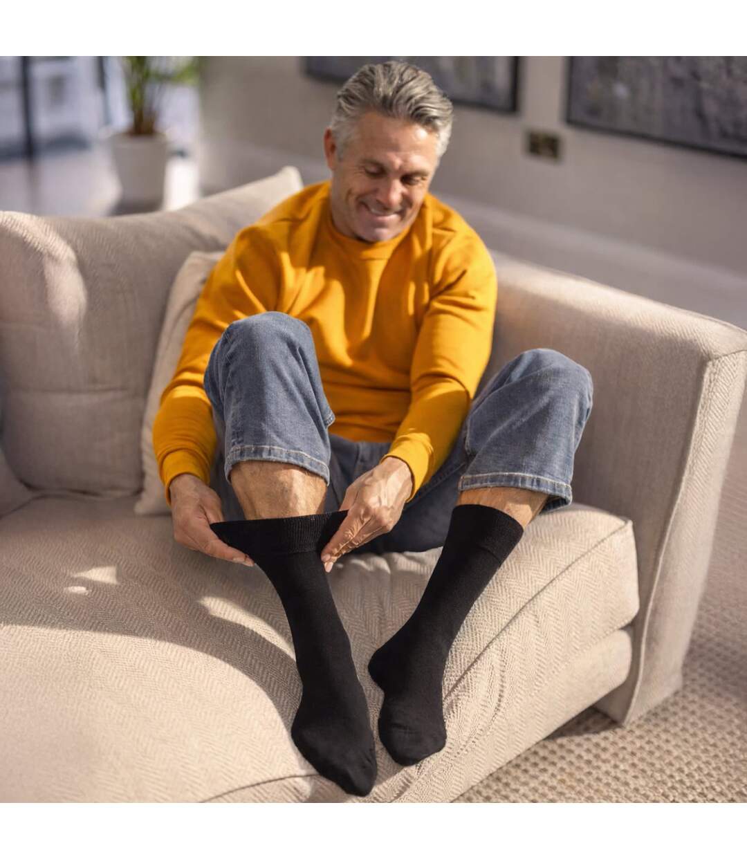 3 Pack Mens Wool Boot Socks Warm Cushioned Hiking Crew Socks-3