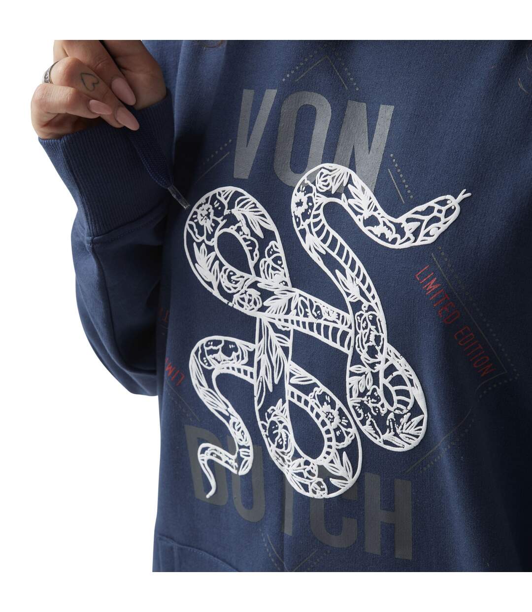 Sweat femme oversize à capuche print Snake Vondutch