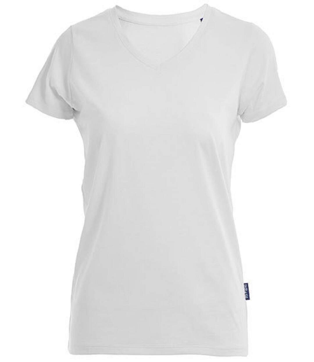 T-shirt manches courtes col V - Femme - HRM202 - blanc-2