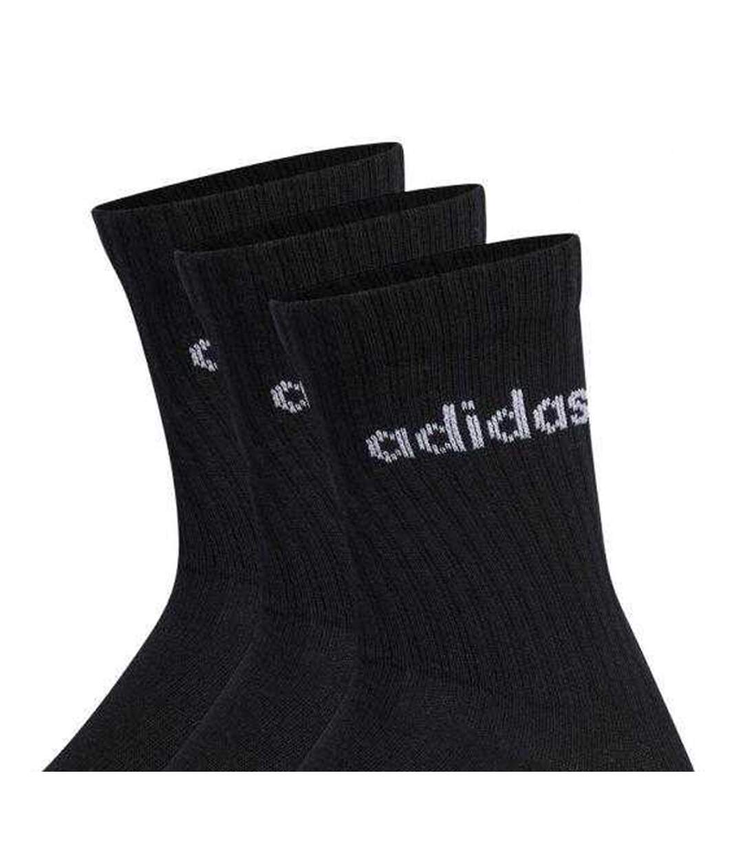 Lot De 3  Chaussettes Motif/style Linéaire Adulte Noir Adidas-2