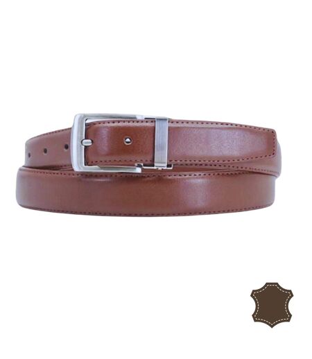 Ceinture en cuir de couleur marron homme - Sangle réglable