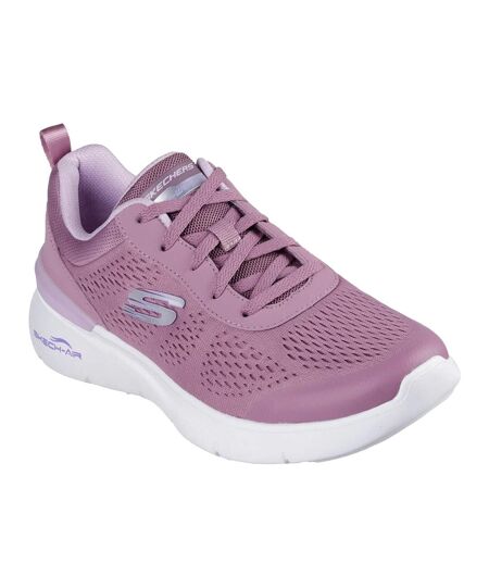 Womens/ladies dynamight 2.0 new heights skech-air trainers mauve Skechers