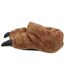 Mens Monster Claw Plush 3d Slippers Brown Slumberzzz-4