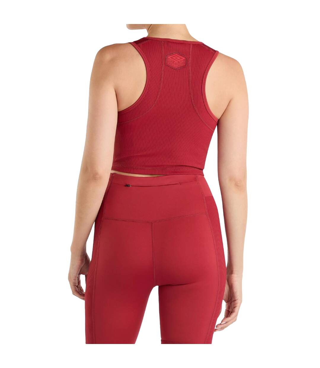 Womens/ladies Ribbed Crop Top Sundried Tomato Umbro-3