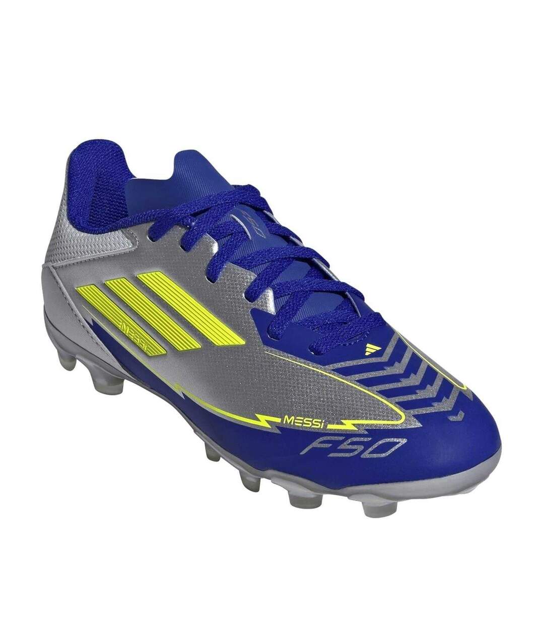 Unisex Adult F50 Messi Club Firm Ground Football Boots Yellow Blue Adidas-1