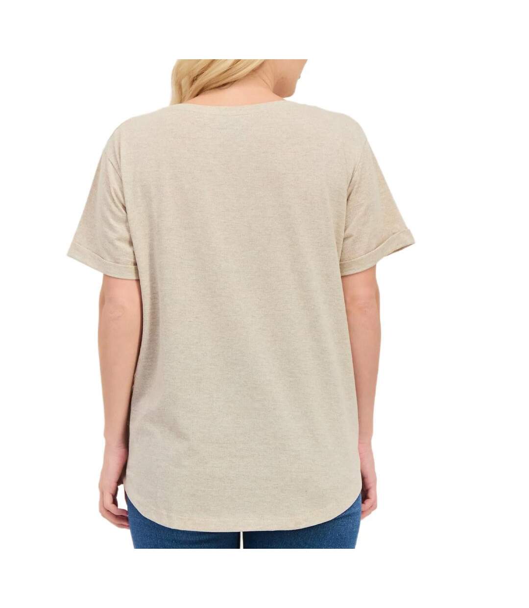 T-Shirt beige femme disney minnie & mickey sketch-2