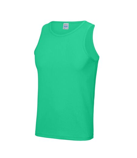 Just Cool Mens Sports Gym Plain Tank/Vest Top (Jade)